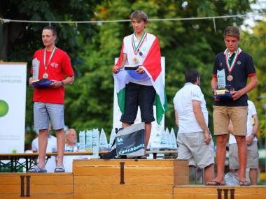 On the podium at the Laser 4.7 Youth Championship: Balatonfüred, Hungary 2013