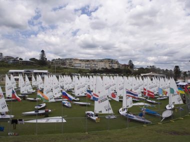 All dressed up and nowhere to go - sailors wait for the wind