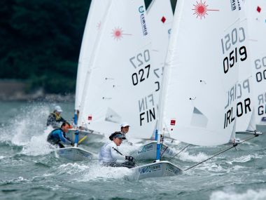 Tuula Tenkanen (FIN) chasing Annalise Murphy (IRL)