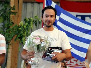 Michail Aristeidis receiving his prize