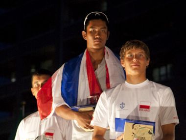 Arian (POL), Bualong (THA) and Kobielski (POL) on the podium