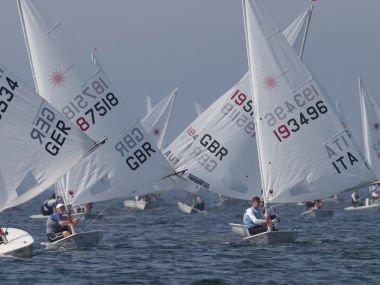 Rob Spencer (GBR) and Marco Raeli (ITA) race to the finish